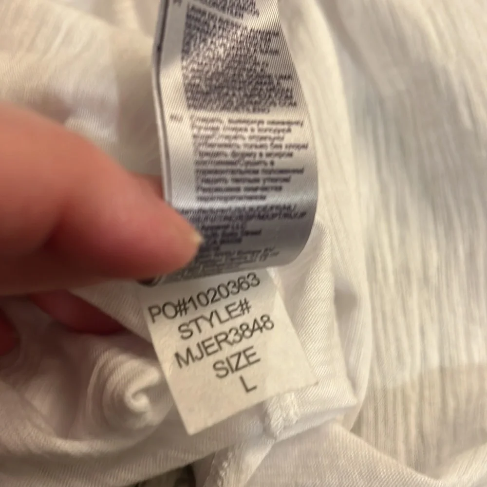 NYDJ Large White Split-Sleeve Tee - Picture 7 of 9